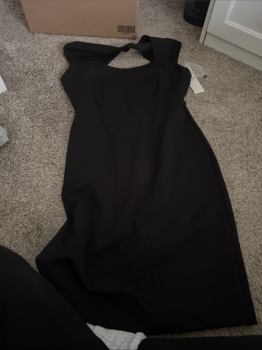 Maggy London Black Backless Halter Dress